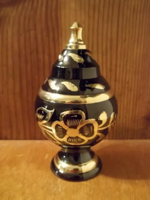 Gorgeous Brass Keepsake Mini Sharing Ashes Token Urn ~ Plated Black w/Gold 3