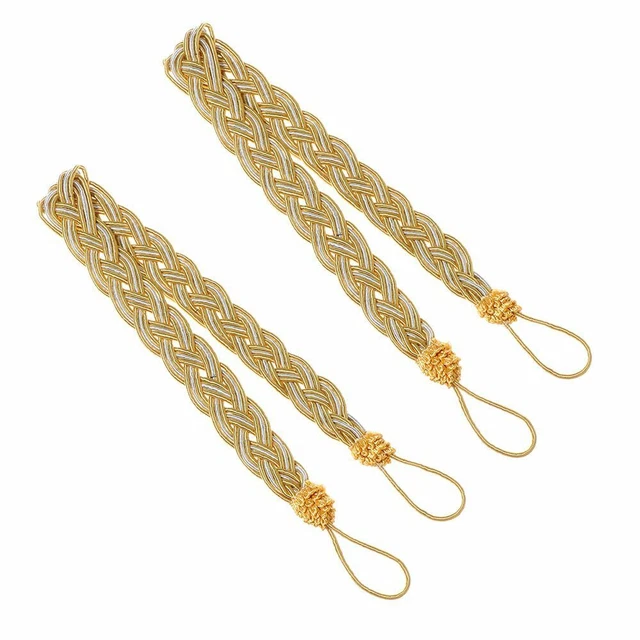 Modern Hold Braided Tiebacks Tie Backs Satin Voile Strap Curtain Holder Rope