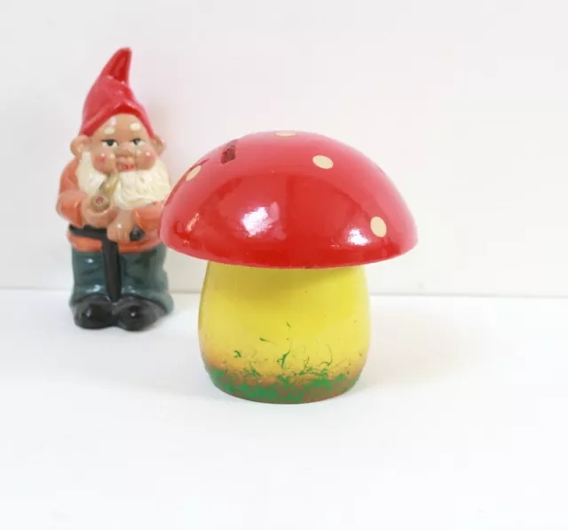 Ancienne tirelire Champignon en bois