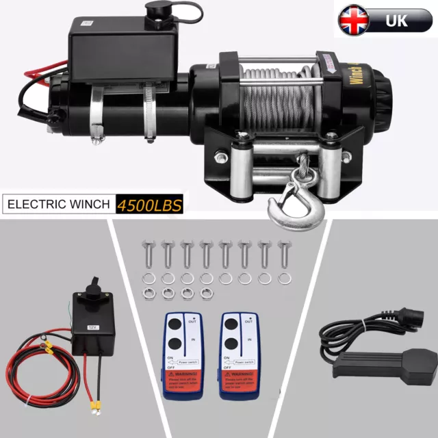 ELECTRIC WINCH 12V ATV BOAT TRAILER 4500 lbs WINCHMAX SYNTHETIC DYNEEMA REMOTE