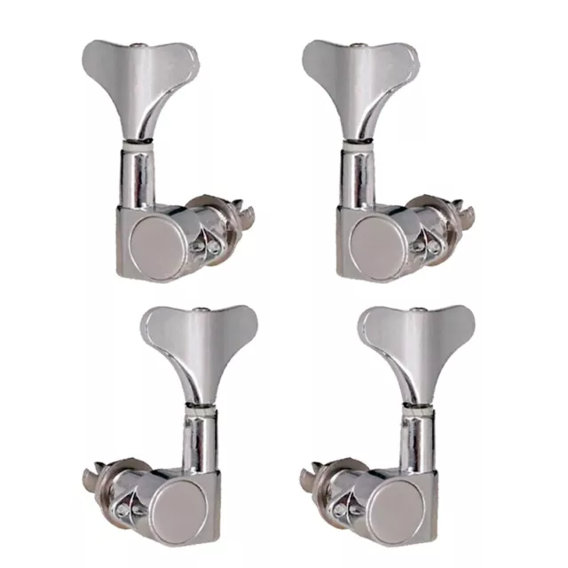 for Ibanez Bass Guitar Tuners Tuning Pegs Closed Keys Machine Heads 2L2R Silver