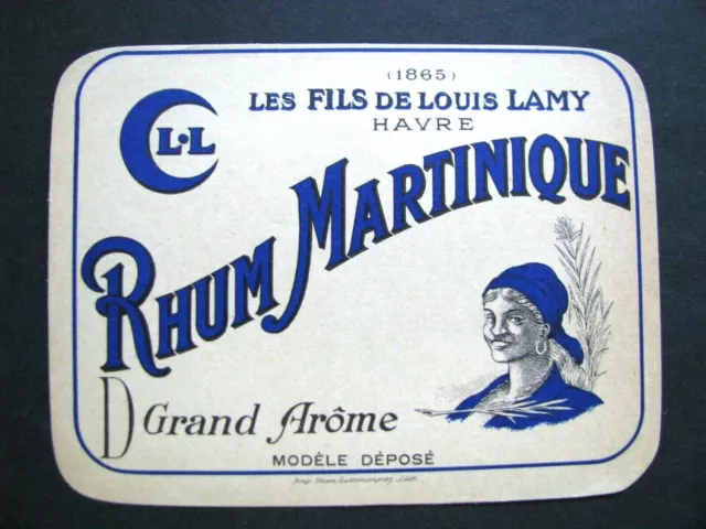 Ancienne Etiquette Rhum Grand Arôme Martinique Bel état