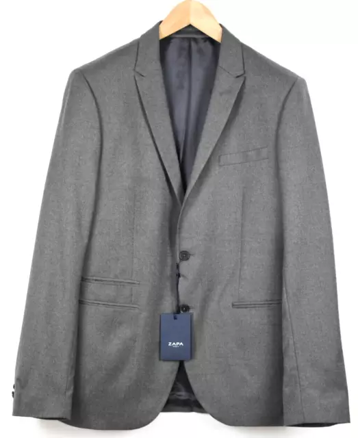 ZAPA Blazer Hommes Ue 52 Melange Gris Habillé Simple Boutonnière