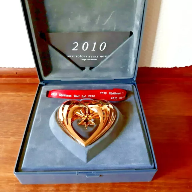 2010 HEART CHRISTMAS MOBILE 24 carat gold plated GEORG JENSEN. Box