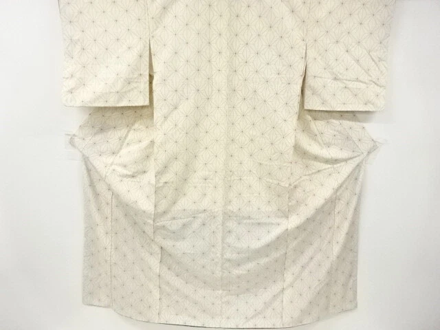 6542888: Japanese Kimono / Antique Kimono / Tokamachi Tsumugi / Woven Asanoha