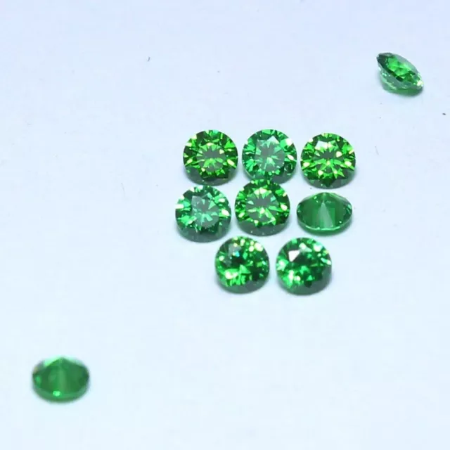 Lotto brillante rotondo da 2,75 mm colore verde VVS1 Diamante sciolto...