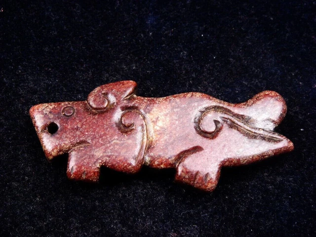 Old Nephrite Jade Stone Carved HongShan Culture Ancient Dragon #04052302