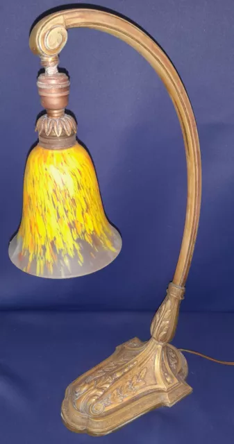 Authentique lampe signé Charles RANC en bronze doré art nouveau 1920