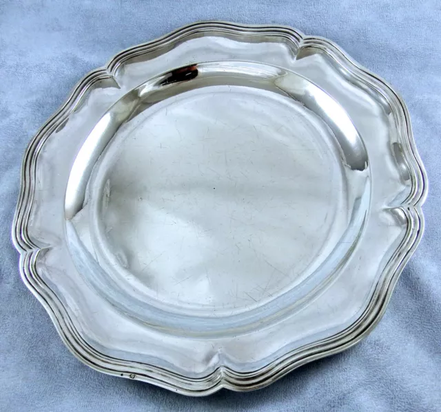 VEALLE : Rare Plat rond en Argent massif époque Louis XV PARIS 1761