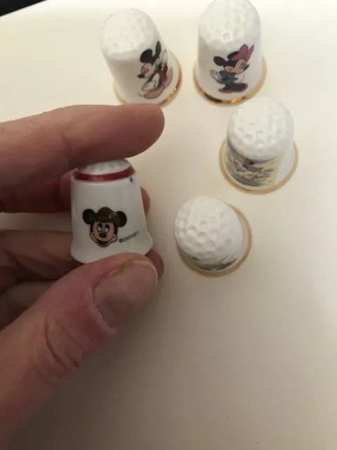 Walt Disney Mickey Mouse and Minnie Mouse Thimbles - by Radnor of England 2