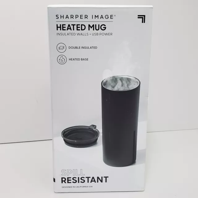 Sharper Image Heated Travel  Mug Double Insulated Heated Base USB Powered 14 oz