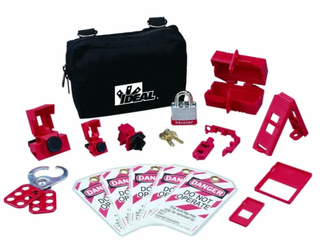 Ideal 44-970 15-Pieces Basic Lockout/Tagout Kit with Small Zippered Pouch