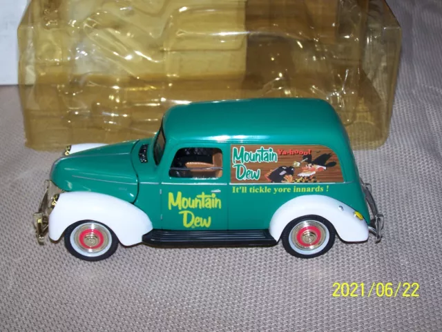 Golden Wheels Mountain Dew 1940 Ford Sedan Delivery Diecast Bank ~ New !