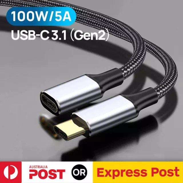 1.5M USB 3.1 Type C USB C Extension Cable Male to Female Extender Charging Cord