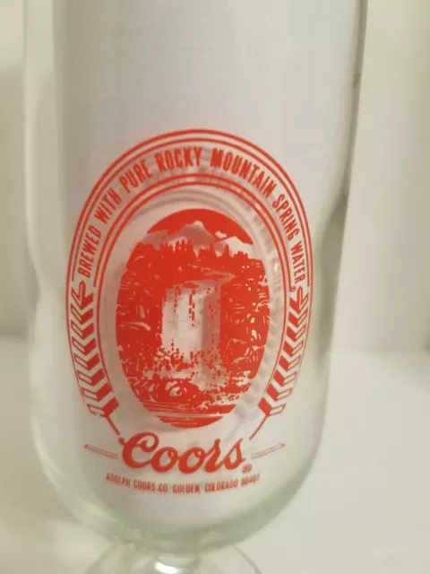 Vintage Adolph Coors Beer Stem Beer Glass Golden Colorado Red Printing