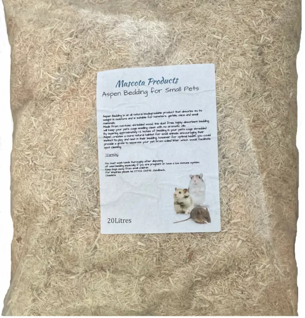 pets Animals Aspen Bedding for Small Pets 20 Litres Bag