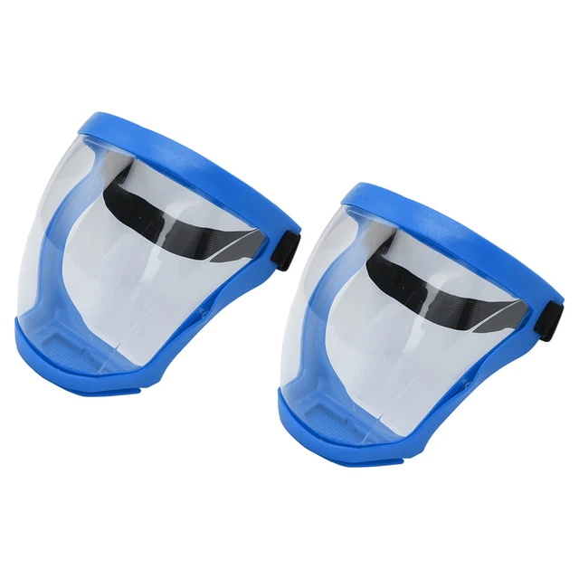 (Adulto Azul Blanco) 2 un. Cubierta Protectora Facial Reutilizable A prueba de Polvo Protector Facial con
