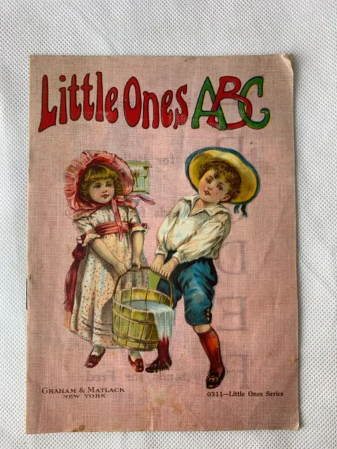 Little Ones ABC Book Children's Reading Primer 1890's pictorial fabric book