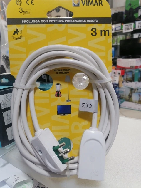 Prolunga Vimar 3 Metri Bianca - Spina Piatta 3G1+ Con Presa Sicury - Foto 7