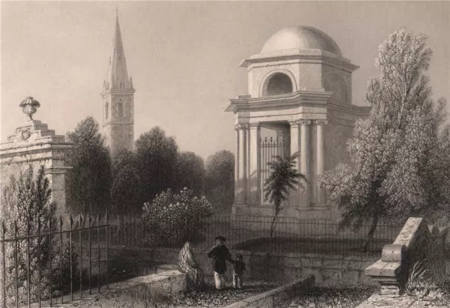 Mausoleum of Burns. Dumfries. Scotland. BARTLETT 1838 old antique print