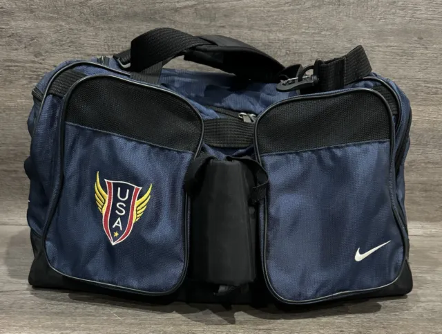 VTG Nike USA Track and Field Duffle Gym Travel Bag Navy Blue 90’s