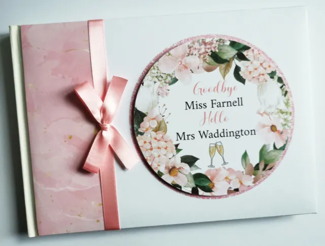 Personalised floral wedding guest book, blush pink floral guest book, gift