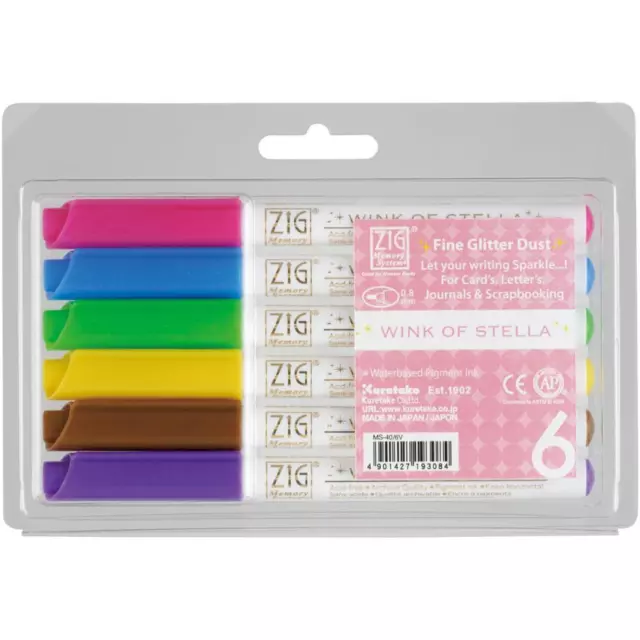 Zig Memory System Wink Of Stella Glitter Markers - 6/Pkg