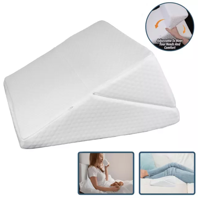 4In1 Wedge Pillow Memory Foam Back Support Pillow Acid Reflux Raised Bed Pillow