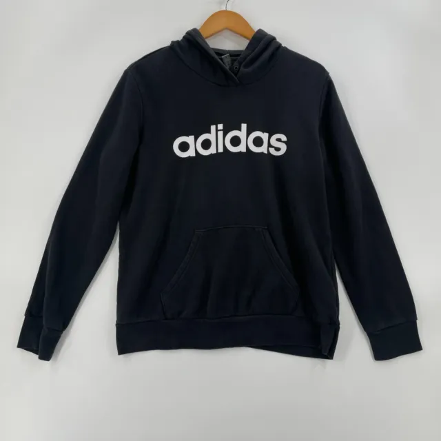 Adidas Hoodie Youth Large 16-18 Black Pullover Sweatshirt