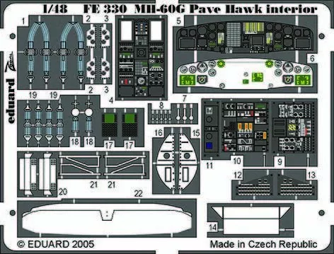 Eduard Accessories Fe330 - 1:48 Mh-60G Pave Hawk Interior - Ätzsatz - Neu