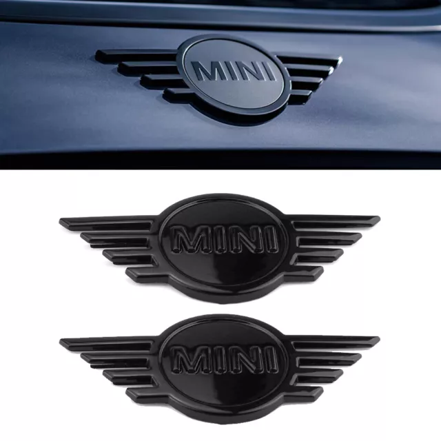 2pc Glanz Schwarz Abzeichen Motorhauben Heckklappe Emblem Für Mini Cooper F55/56