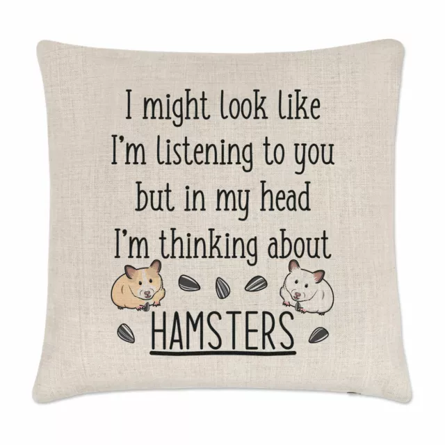 I Might Look Like I'm Listening To You Hamsters Cushion Cover Pillow Crazy Lady