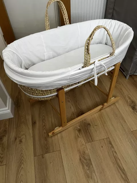 Moses Basket With Stand & Two Mattresses. In Great Condition