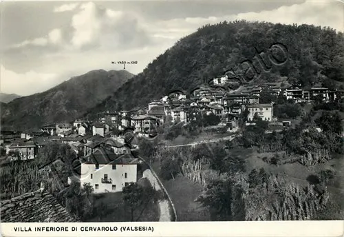 Cartolina di Cervarolo (Varallo), Villa Inferiore - Vercelli, 1957