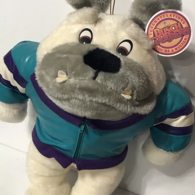 Busch Garden Plush Bulldog Dog Teal Purple Jacket 1994 Ace Tags READ/116