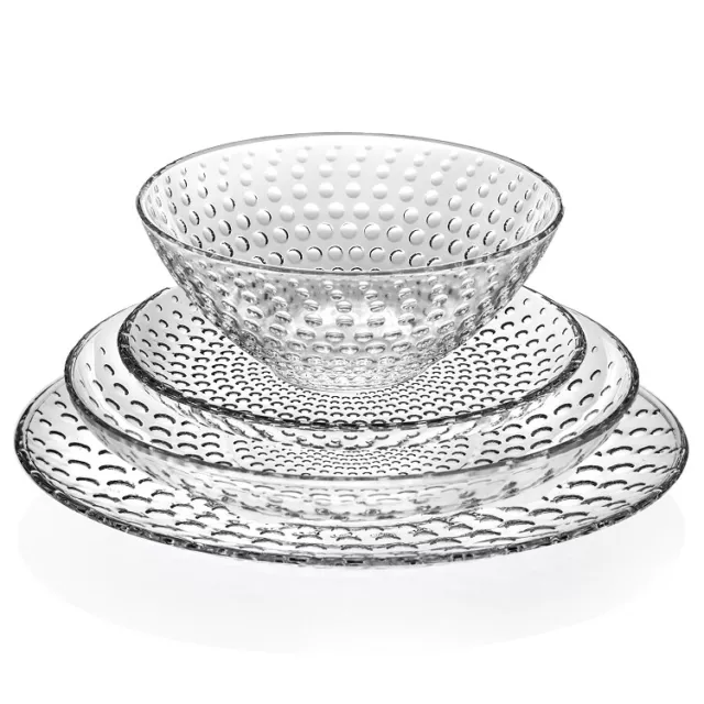 Elegant Crystal Dinner Plates for Parties and Events - Bowls, 8.5", Set of 4