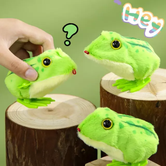 Cute Wind-up Hopping Jumping Frog Clockwork Walking Toy Kids s✨h Children D1V6 3