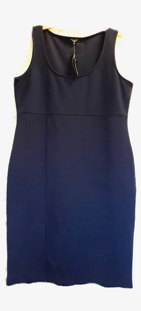 Nuevo Look Vestido Maternidad Reino Unido 18 Sin Mangas Textura Azul Marino Nuevo con Etiquetas