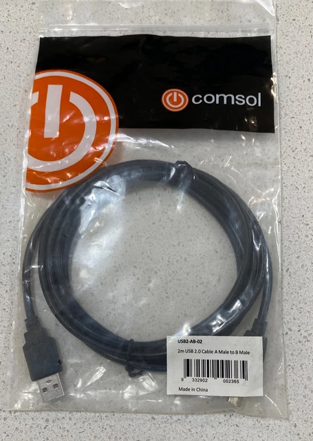 Comsol 2M USB 2.0 cable A Male to B Male Black