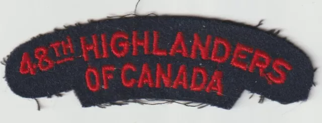 Single 48th Highlanders of Canada Cloth Shoulder Title Single 48th Highlanders of Canada Cloth Shoulder Title