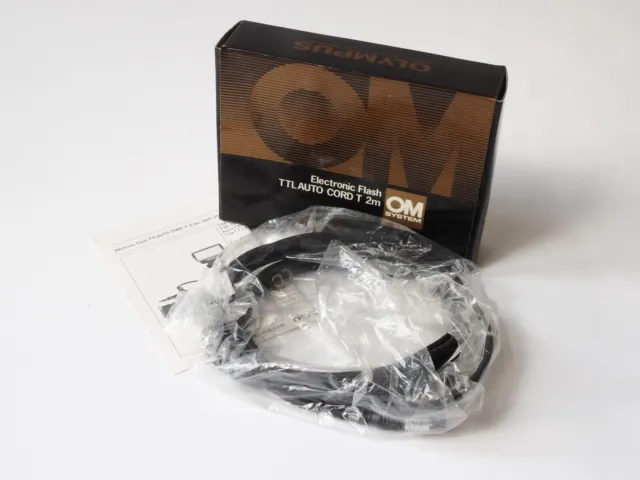 Olympus OM Electronic Flash TTL Auto Cord T 2M - New Old Stock - Boxed