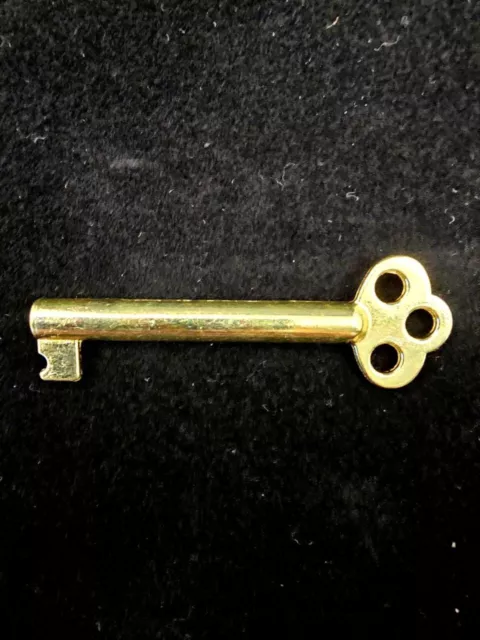 KY-6 Antique Brass Plate Hollow Barrel Skeleton Key for Drawer OR Cabinet Lock