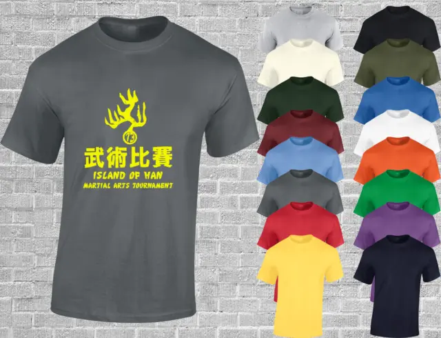 Island Of Han Mens T Shirt Kung Fu Mma Design Retro Bruce Classic Dragon Lee