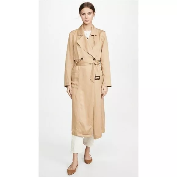 $170 New Cupcakes and Cashmere Melody Belted Trench Coat Size Medium 3