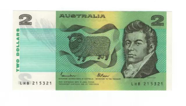 1985 (AUNC) AUSTRALIA $2 TWO DOLLAR NOTE - GREAT (AUNC) NOTE - Johnston/Fraser