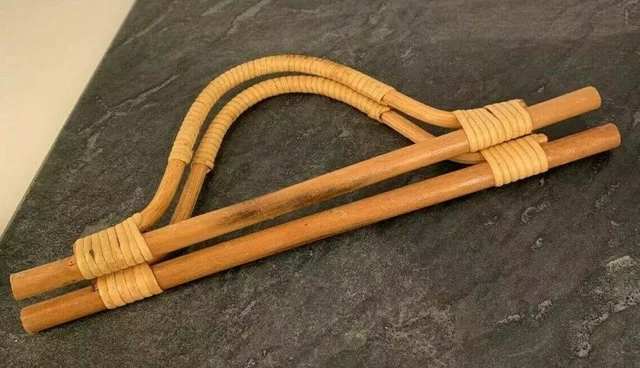 Bambus Tasche Griffe, großes Paar D-förmige Herstellungstaschen Handwerk, Nähen BH12 3