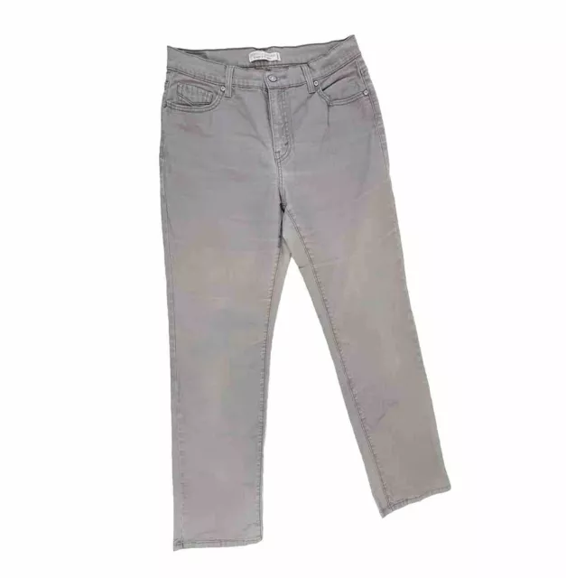 Pantalones de mezclilla para mujer Levi's 512 perfectamente adelgazantes grises talla 12 pierna recta