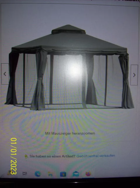 Outsunny Gartenpavillon Pavillon Partyzelt Gartenzelt mit 4 x Seitenwand 3 x 3 m