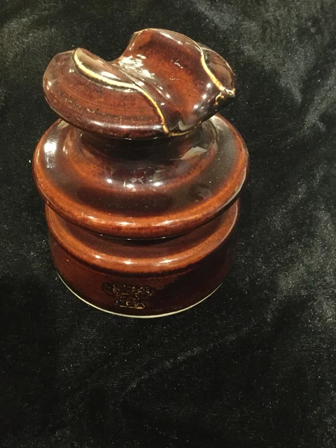 Ceramic Insulator Locke Hi-Top 77 Vintage Electrical Reddish Brown