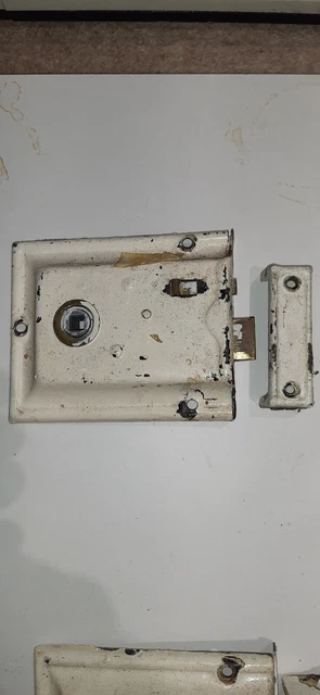 ANTIQUE IRON BATHROOM Door Lock Vintage Old Brass, Knobs Handles Bolt £17.50 - PicClick UK